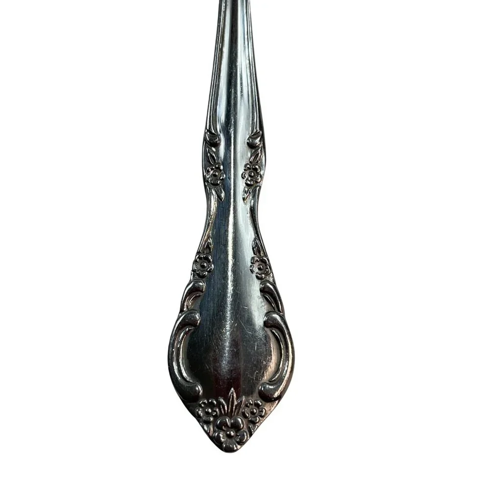 Vintage Floral Stainless Steel Spoon 18/8 Estia Indonesia B2